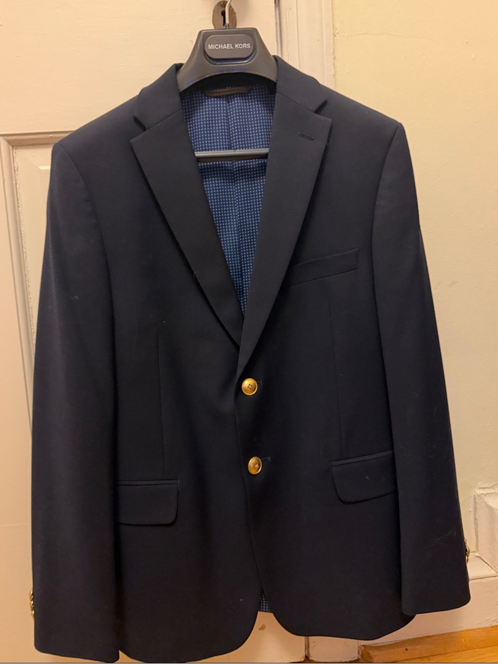 Michael Kors Boys Navy Blazer with Gold-Tone Buttons